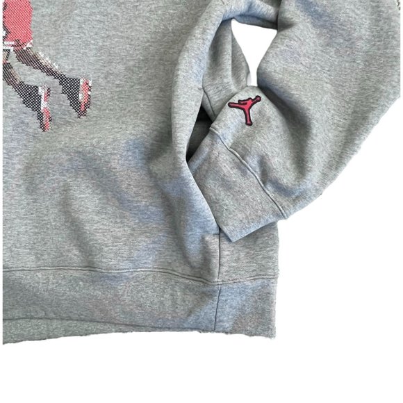 Nike Jordan Jumpman Essential Graphic Fleece Pullover Hoodie Grey - Picture 7 of 13